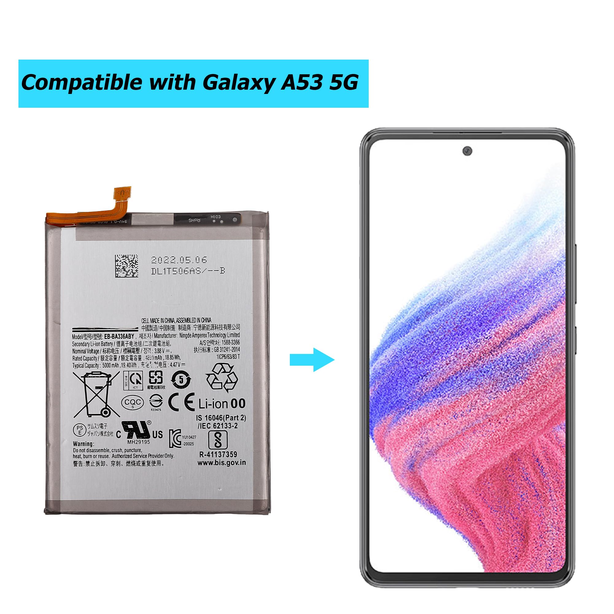 Amazon.com: Vvsialeek EB-BA336ABY Replacement Battery for Samsung